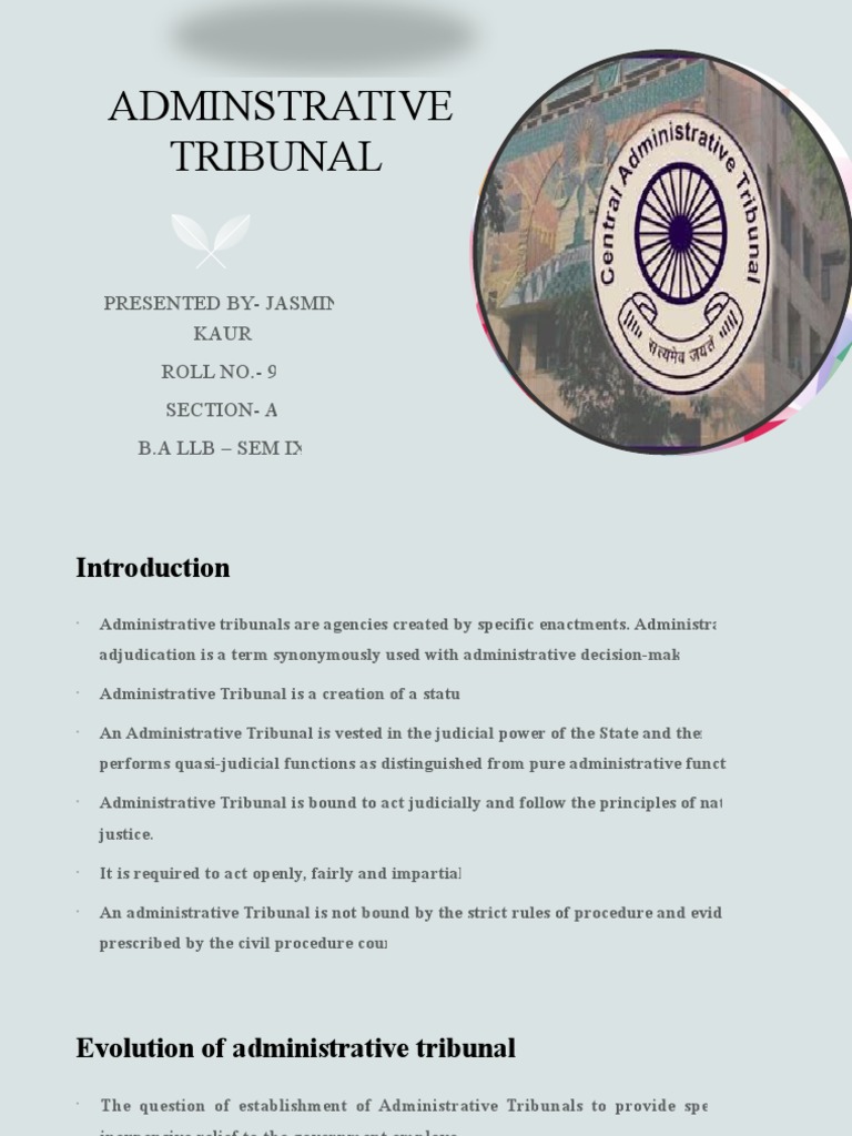 An Analysis of Administrative Tribunals and their Evolution and Functions in India PDF