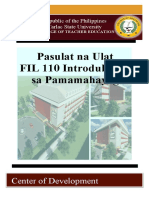 Pasulat Na Ulat - Ikalawang Grupo (FIL 110)