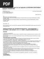 Sanction Letter For ICICI Bank Car Loan Application of MITESHBHAI SARATANBHAI BHARVAD - NC002047354