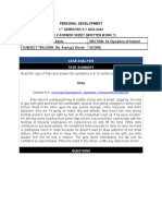 Personal Development: Week 2 Answer Sheet Provides Insight on Strengths and Weaknesses