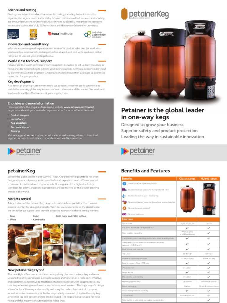 PetainerKeg: Sustainable One-Way Solutions | PDF