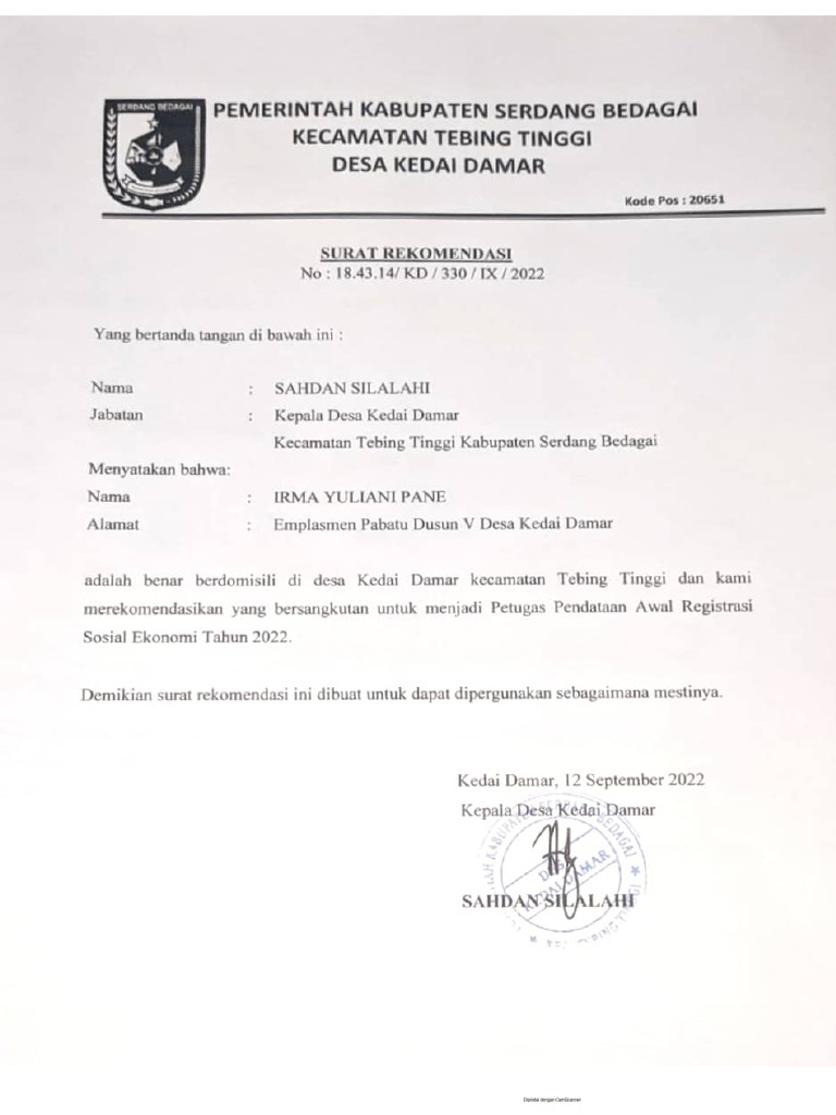 Surat Rekomendasi | PDF
