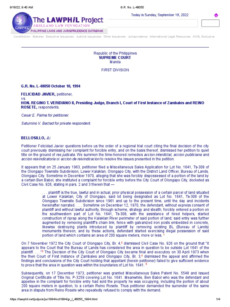 Supreme Court Ruling on Land Dispute | PDF | Lawsuit | Complaint