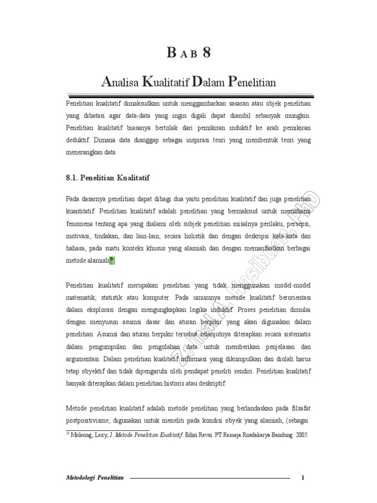 Analisa Kualitatif Dalam Penelitian | PDF