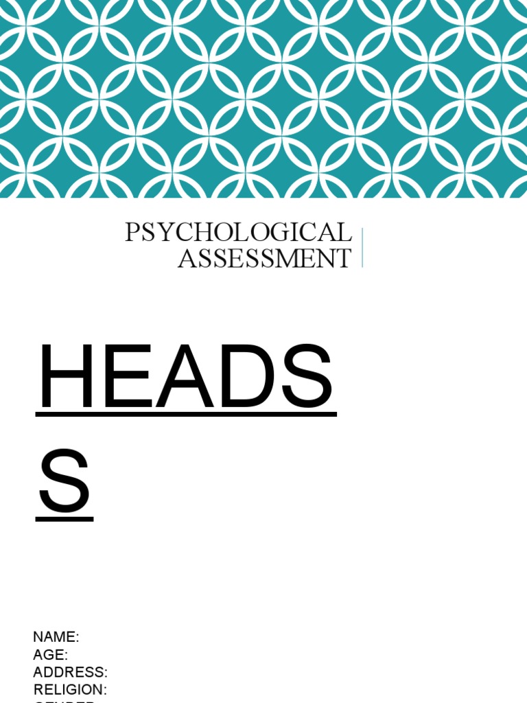 Headss, Bdi and Dapt PDF Psychology