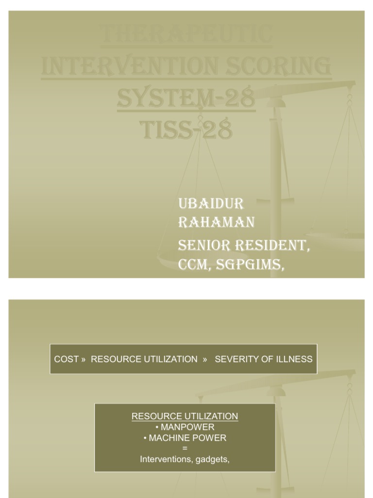 TISS-28 Scoring System Overview | PDF | Intensive Care Unit | Nursing