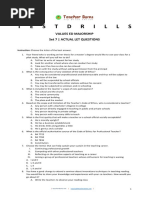 Set 7 Values Ed Drills