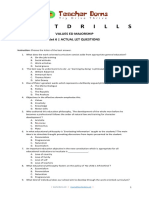 Test Drill Values Education Questions