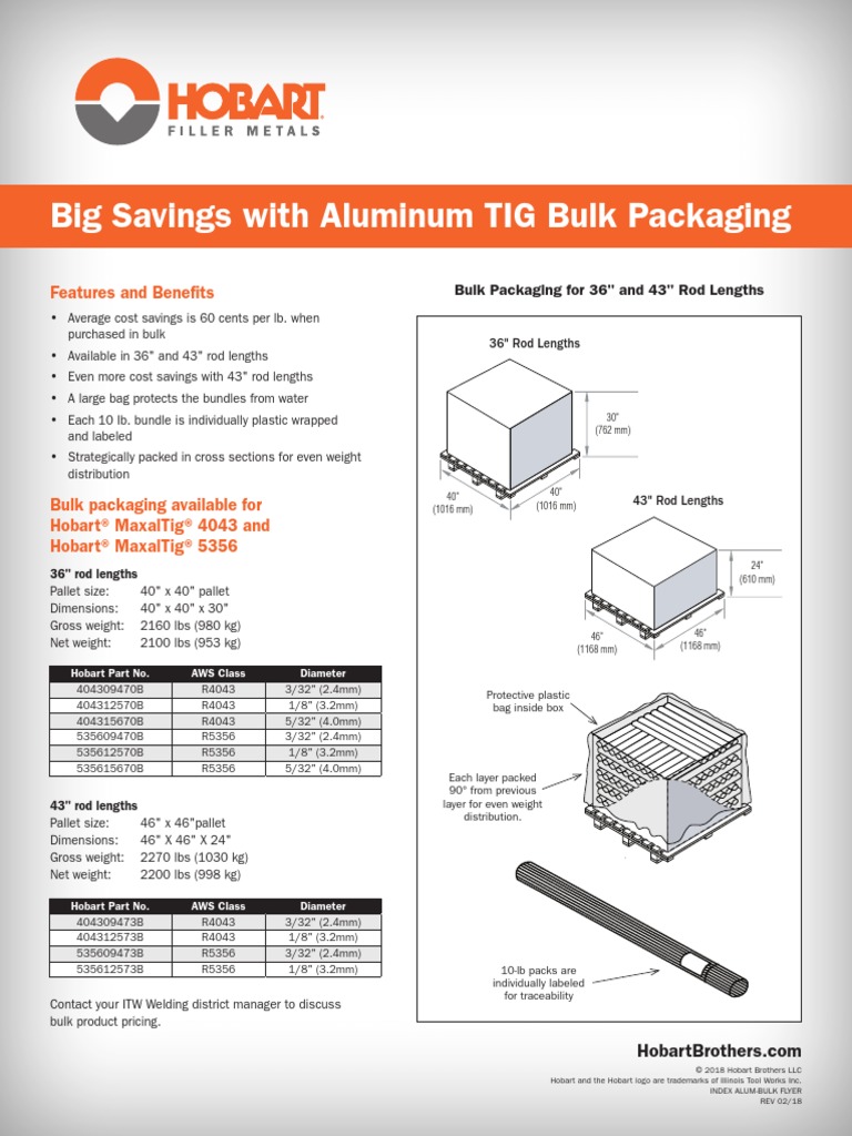 Aluminum Bulk TIG PKG Sell SHT | PDF | Pallet | Business Process