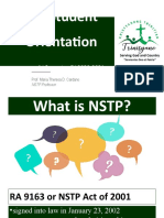 NSTP Brief Student Orientation Packet SY 20 - 21