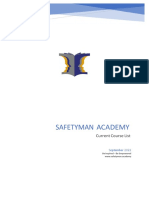 Safetyman Academy Courses September 2022