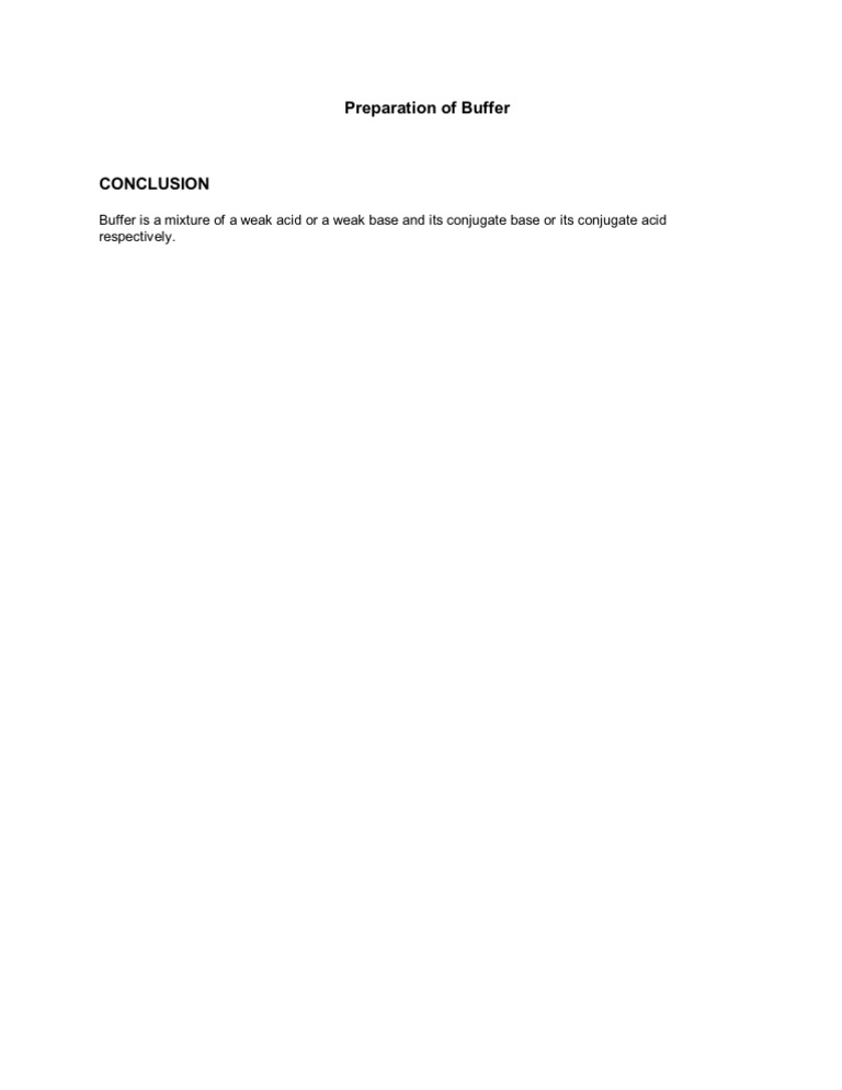 How to Prepare a Buffer Solution | PDF