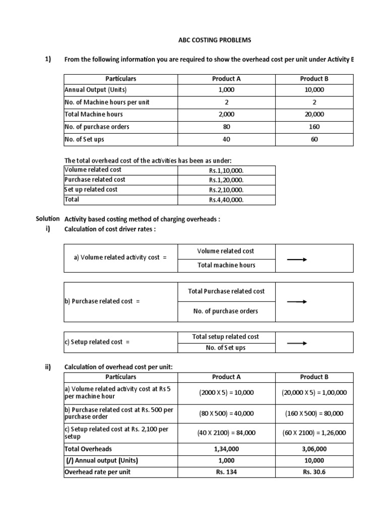 Activity Based Costing Analysis | PDF | Cost Of Goods Sold | Cost