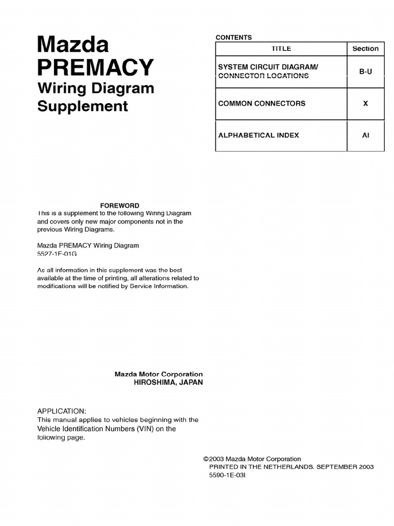 Wiring Diagram Mazda Premacy 1 PDF