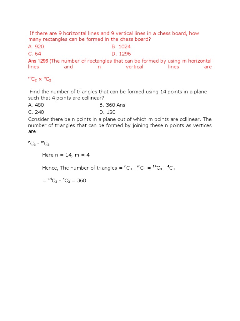 Permutation and Combination | PDF | Triangle | Elementary Mathematics