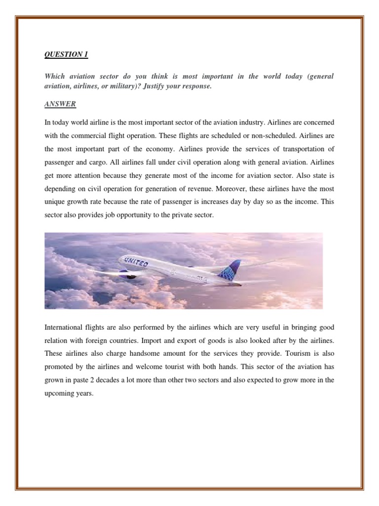 INTRODUCTION TO FLIGHT OPERATION ASSIGNMENT | PDF | Airlines | Aviation