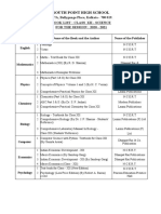 Book List Class XII Science 2020-21