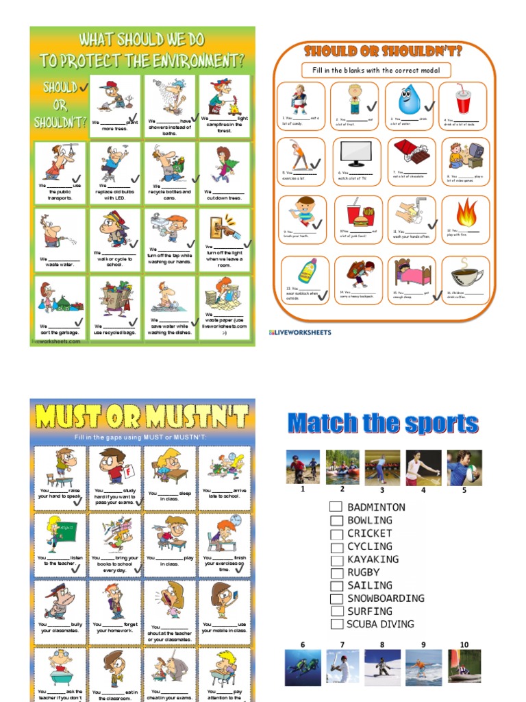 Modal Verbs Fill in the Blanks PDF Cakes Foods