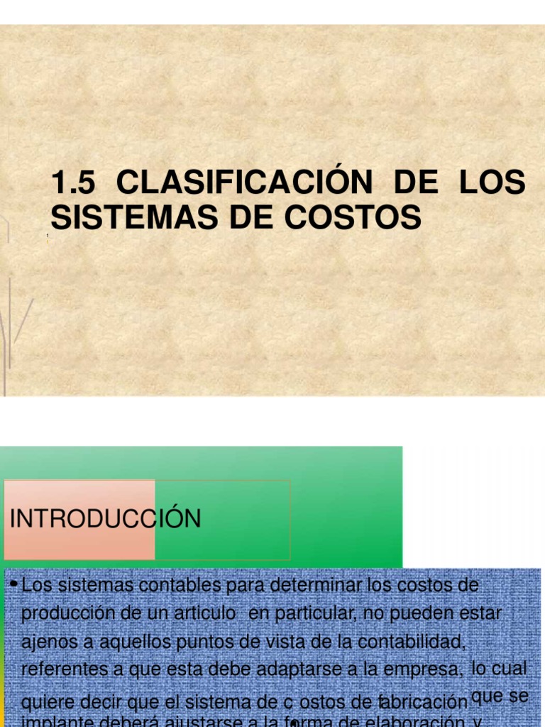 Clasificación de Sistemas de Costos | PDF | Costo | Contabilidad