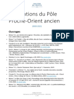 Publications Du Pôle Proche-Orient Ancien 2000-2021