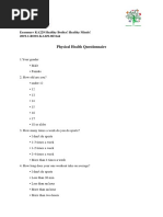 Physical Health Questionnaire