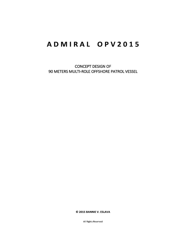 ADMIRAL OPV2015 - Concept Design of 90 Meters Offshore Patrol Vessel | PDF