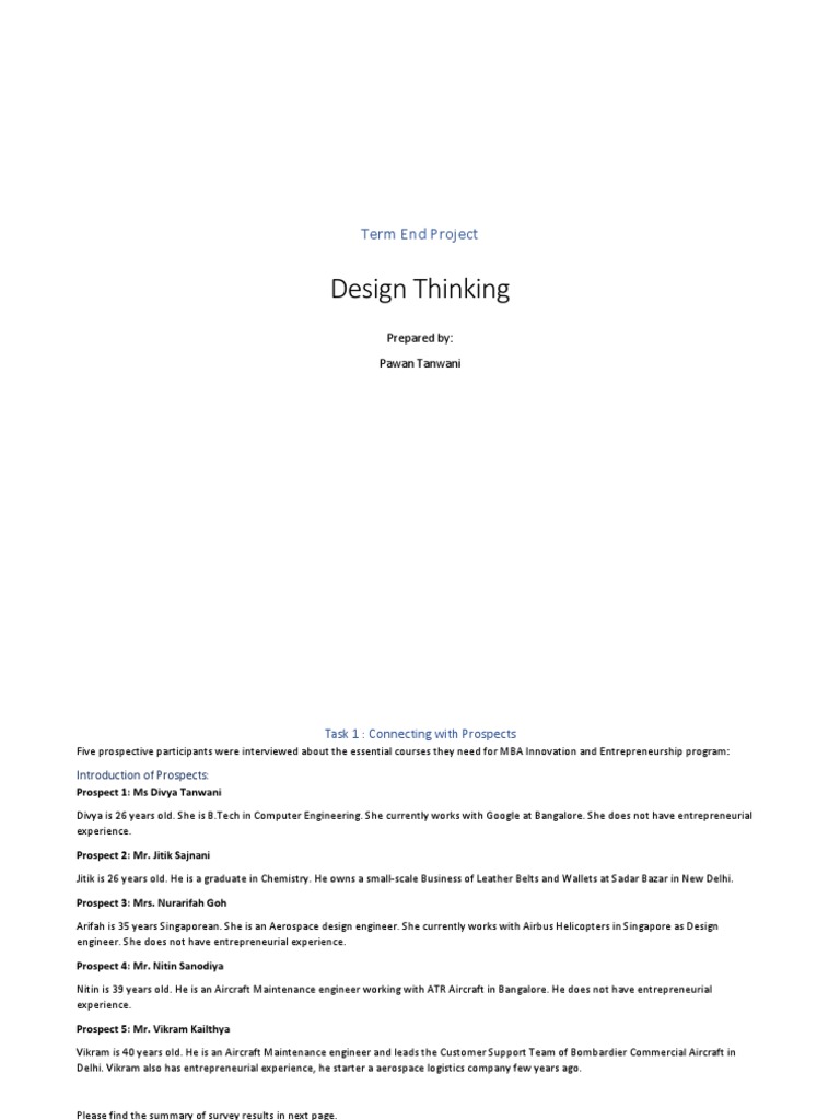 Term End Project | PDF | Entrepreneurship | Master Of Business ...