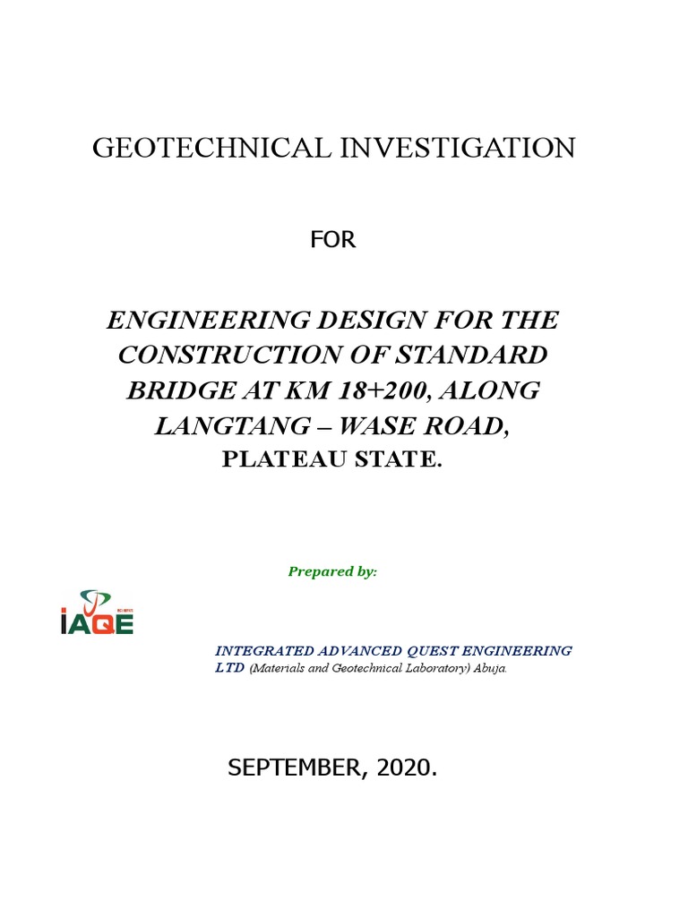 Geotechnical Report for Bridge Design | PDF | Deep Foundation ...