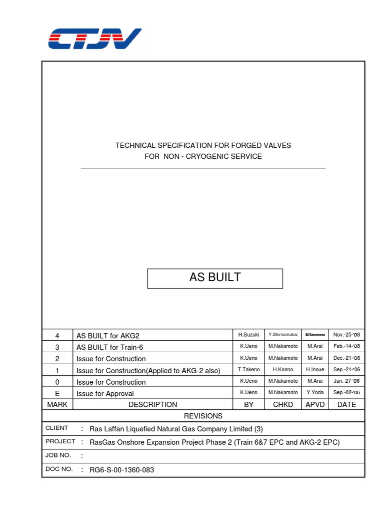 Technical Spec for Forged Valves | PDF | Pipe (Fluid Conveyance) | Valve