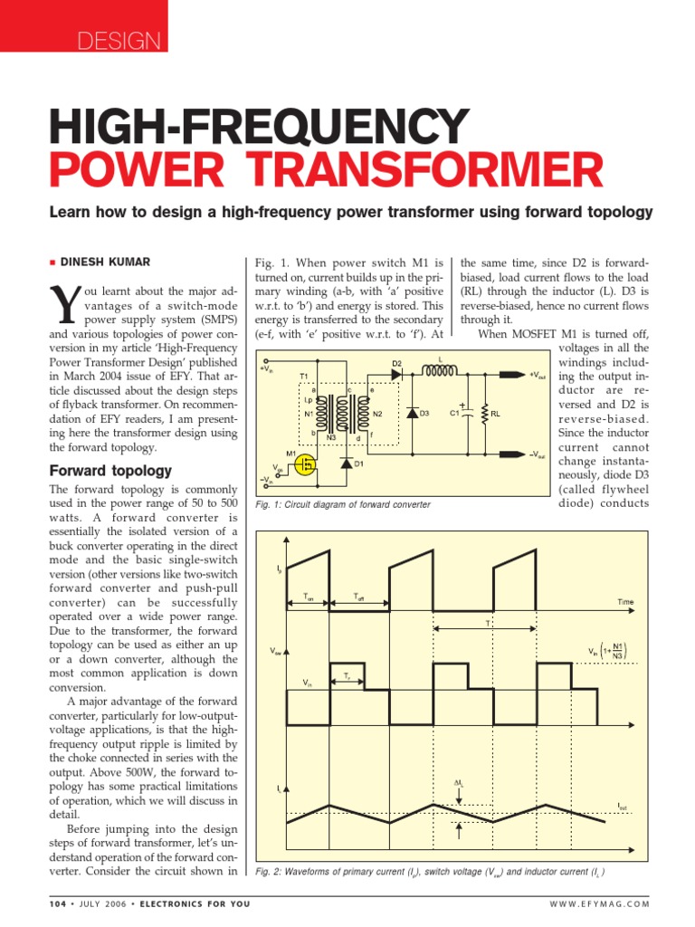 Learn How To Design A HighFrequency Power Transformer Using Forward