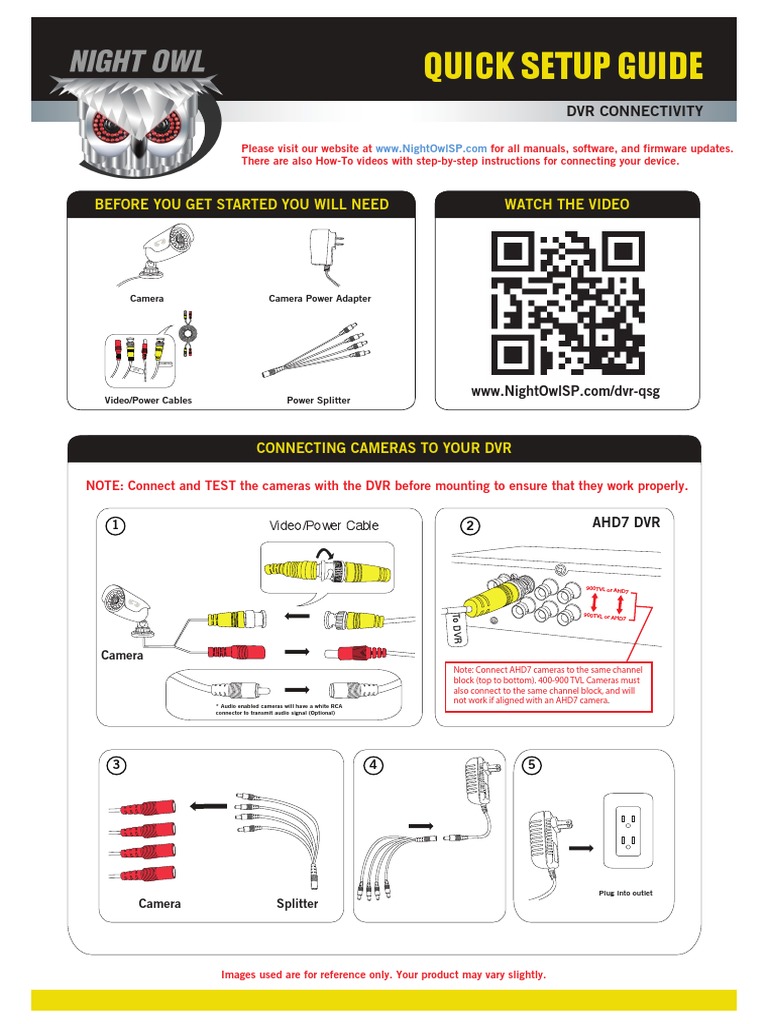 Night Owl DVR Quick Setup Guide | PDF | Digital Video Recorder | Hdmi