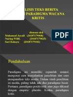 ANALISIS TEKS BERITA DALAM PARADIGMA WACANA KRITIS