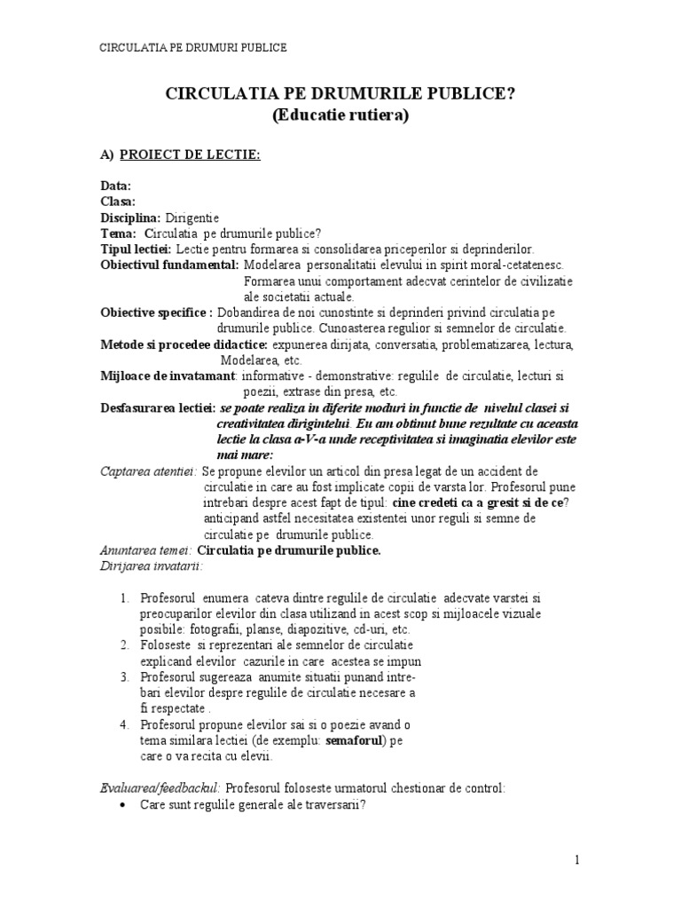 Educatie Rutiera | PDF