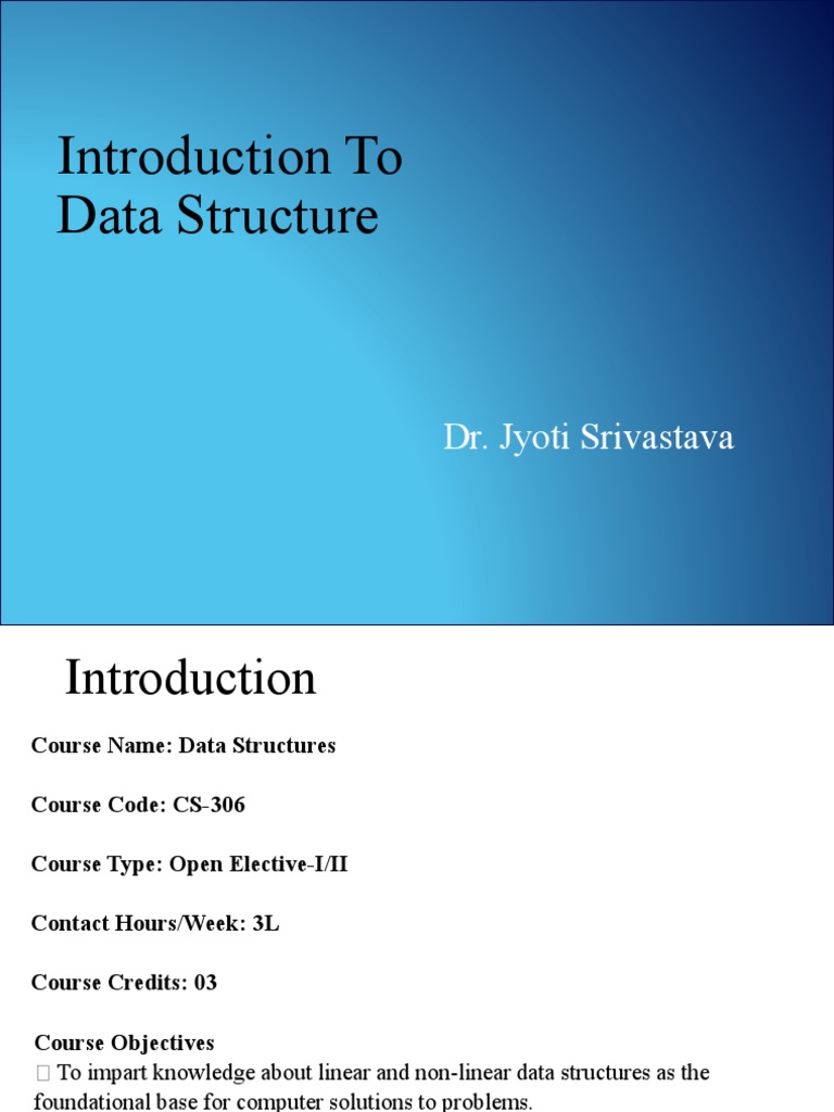 Unit 1 Introduction to Data Structure | PDF | Array Data Structure ...