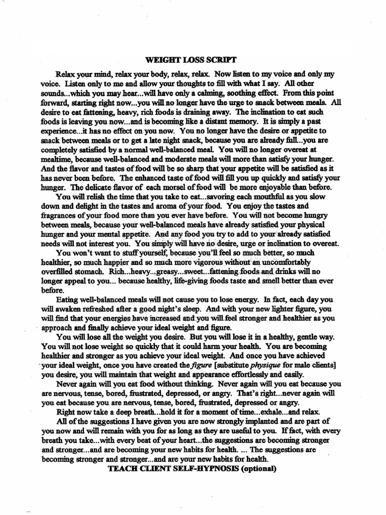 Weight loss script pdf