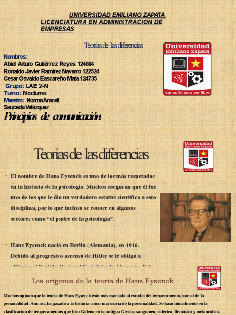 Modelo PEN de Eysenck en Psicología | PDF | Conceptos psicologicos ...