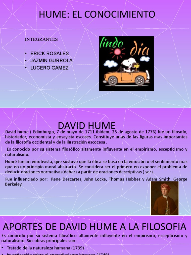 Aportes de David Hume al conocimiento | PDF | David Hume | Ciencia ...