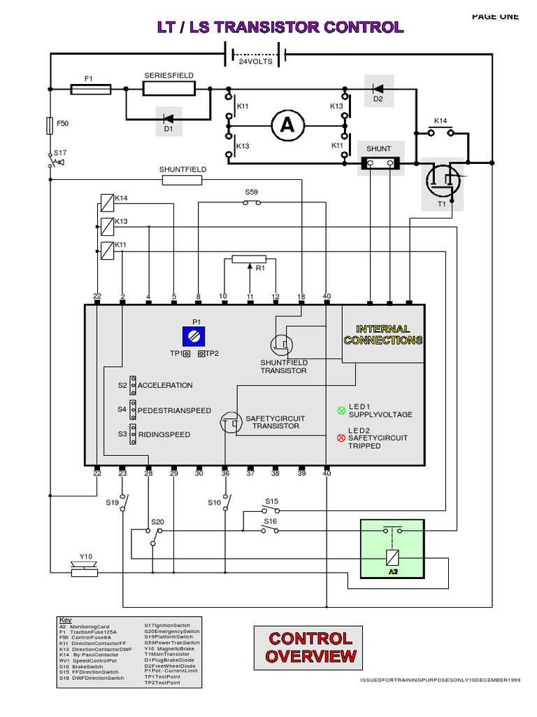 Electrical Schematic Diagram of a Traction System with Labels for Key