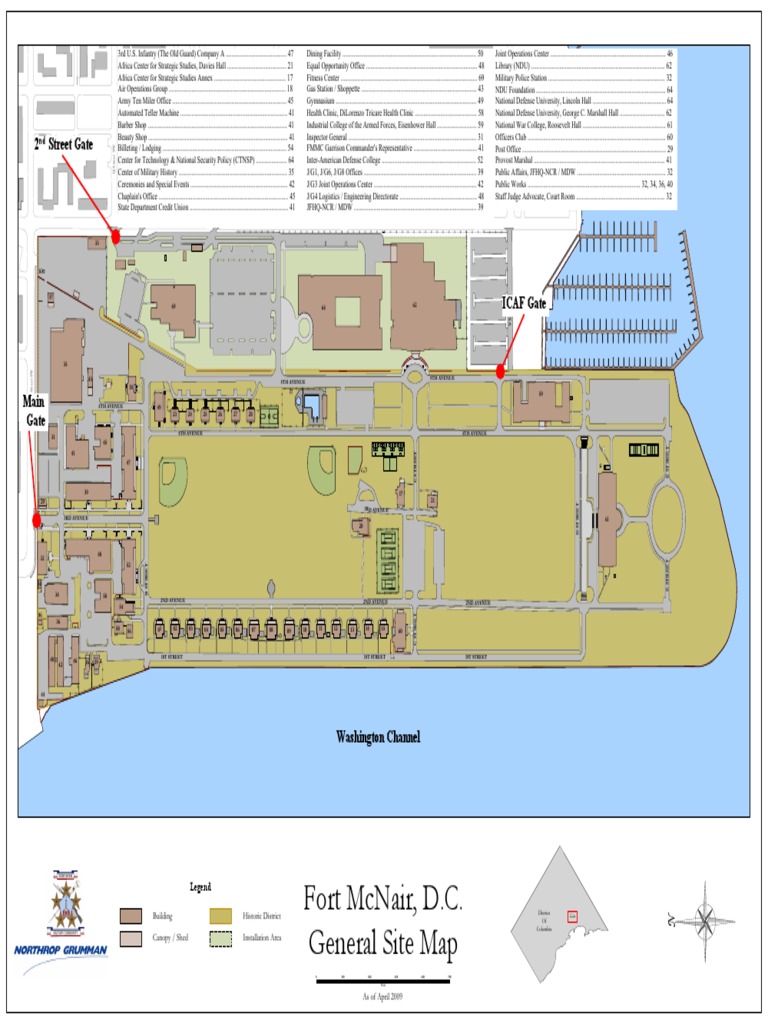 Fort McNair Site Map Overview | PDF | Military | Military Of The United ...