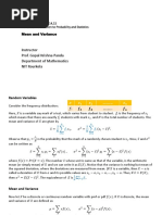 Mean and Variance