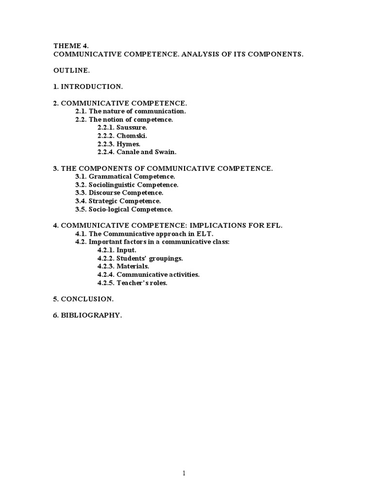 Components of Communicative Competence | PDF | Communication | Linguistics