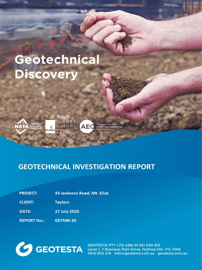 Geotechnical Investigation Report | PDF | Geotechnical Engineering | Silt