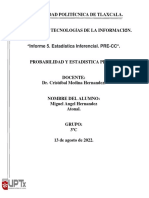 Informe 5. Estadística Inferencial.