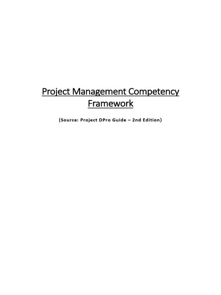 Project Management Competency Framework | PDF | Project Management ...