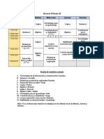 Horario Primero B