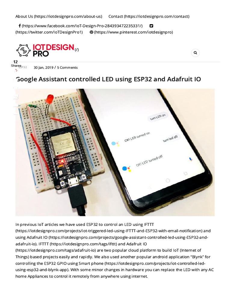 Control LED with Google Assistant & ESP32 | PDF | Internet Of Things ...