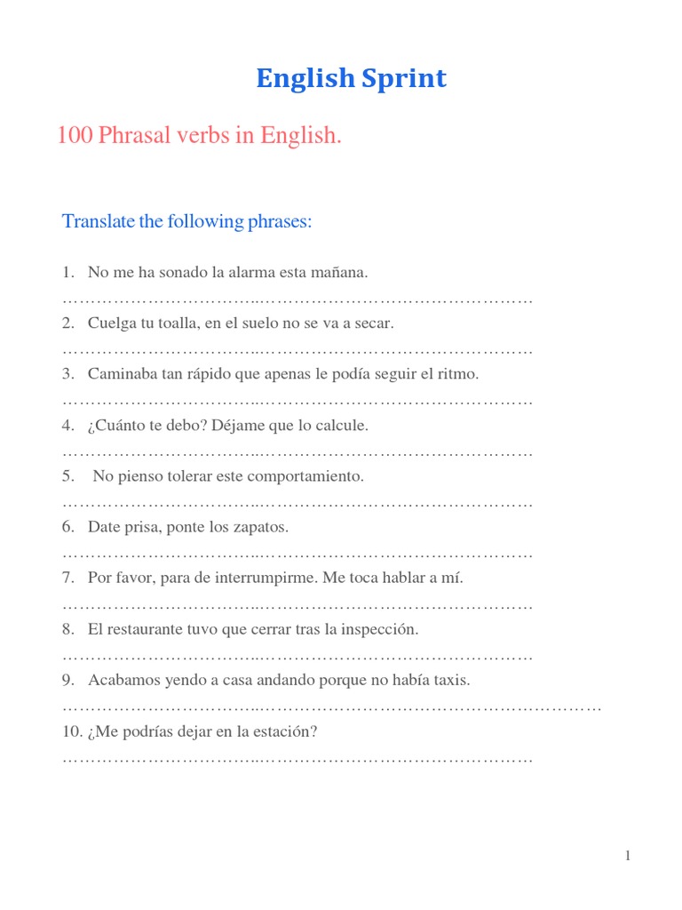 100 Essential English Phrasal Verbs | PDF