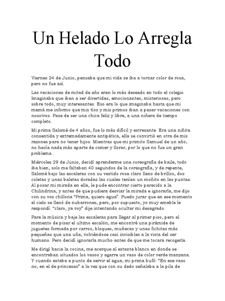 Un Helado Lo Arregla Todo | PDF | Alimentos