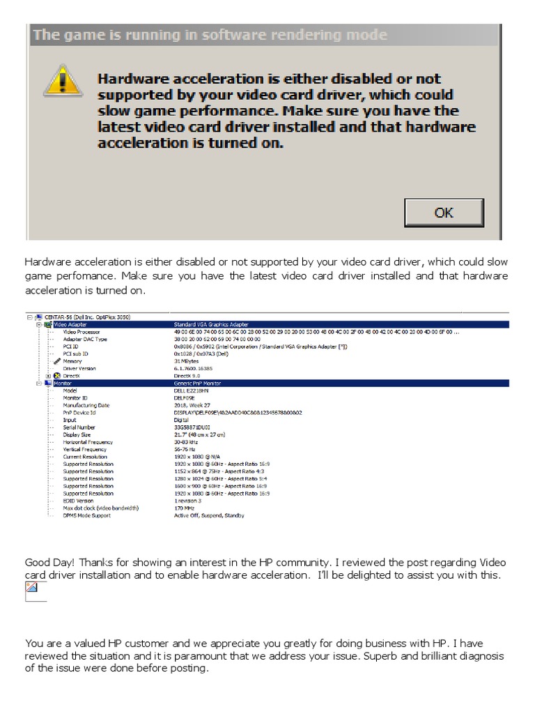 Hardware Acceleration Is Either Disabled or Not Supported by Your Video