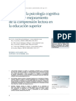 Aportes de La Psicología Cognitiva Al Estudio y Mejoramiento de La Comprensión Lectora en La Educación Superior